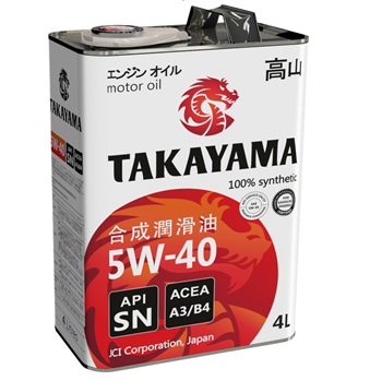 

Моторное масло TAKAYAMA SAE 5W-40, 4л, 605045