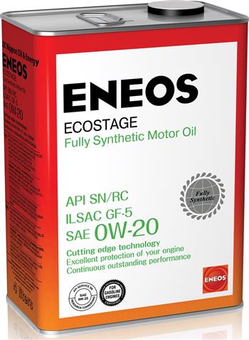 

Моторное масло ENEOS ECOSTAGE FULLY SYNTHETIC 0W-20, 4л, 8801252022022