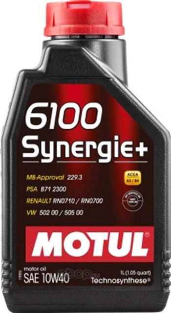 

Моторное масло MOTUL 6100 SYNERGIE + 10W-40, 1л, 108646