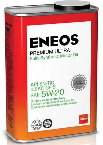

Моторное масло ENEOS PREMIUM ULTRA FULLY SYNTHETIC 5W-20, 1л, 8801252022190