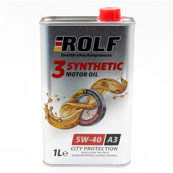 

Моторное масло ROLF 3-Synthetic 5W-40, 1л, 322552