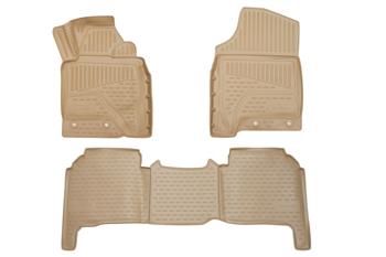 

Коврики 3D в салон подходят для TOYOTA Land Cruiser (200 р) 2012-> правый руль, 3шт. (бежевый, полиуретан), ELEMENT3DA0N025212K