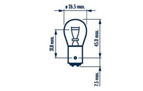 

17916 АВТОЛАМПА NARVA P21/5W 12V-21/5W BAY15D (10ШТ/УП), 17916