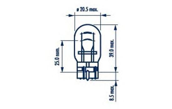 

ЛАМПА СИГНАЛЬНАЯ W21/5W 12V 21/5W ( 1 ШТ.), 17919