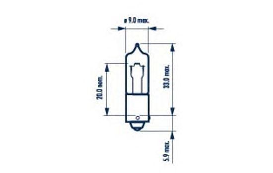 Лампа периферийная H21W 12V 21W 1шт. (коробка...