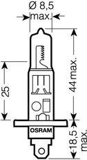 Лампа головного света h1 12v 55w 1шт.