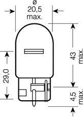 

ЛАМПА ПЕРИФЕРИЙНАЯ W21W 12V 21W 1ШТ., 7505