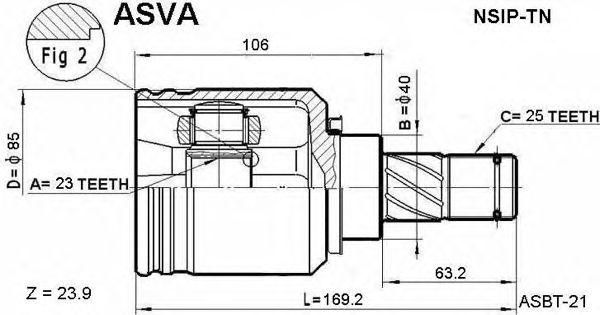 

ШРУС ВНУТРЕННИЙ ПРАВЫЙ 23X40X25, NSIPTN