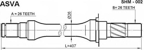 

ПОЛУОСЬ R 26X4065X26, SHM002