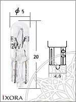 Лампа дополнительного освещения 12v 1.2w - без цоколяt5