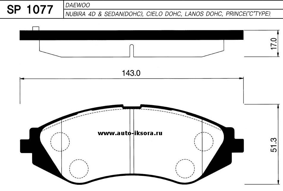 

КОЛОДКИ ТОРМОЗНЫЕ ДИСКОВЫЕ ПЕР К-Т, SP1077