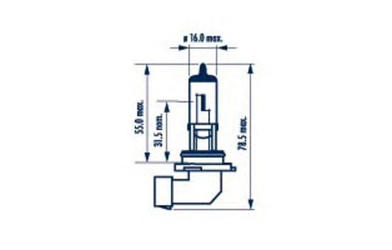 Лампа галогенная Narva Standard, HB4, 51W, ко...