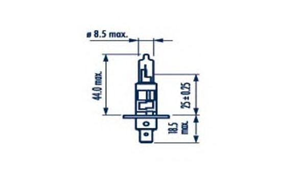 

ЛАМПА ГОЛОВНОГО СВЕТА H1 12V (КОРОБКА 1 ШТ.), 48320