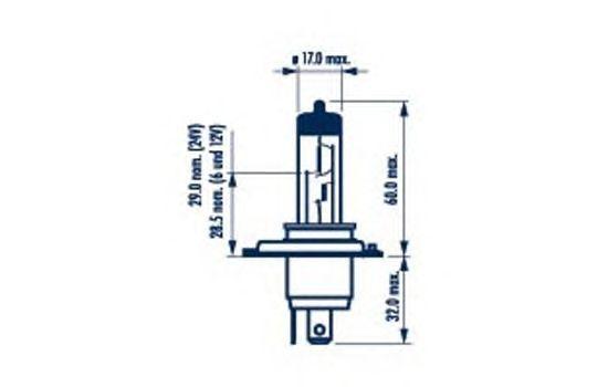 

ЛАМПА H4 12V- 60/55W (P43T) ( -50% СВЕТА) RP50, 48861