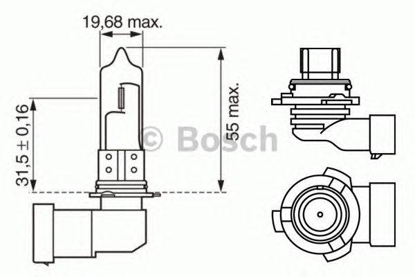 Лампа галогенная Bosch Pure Light, HB4, 51W,...