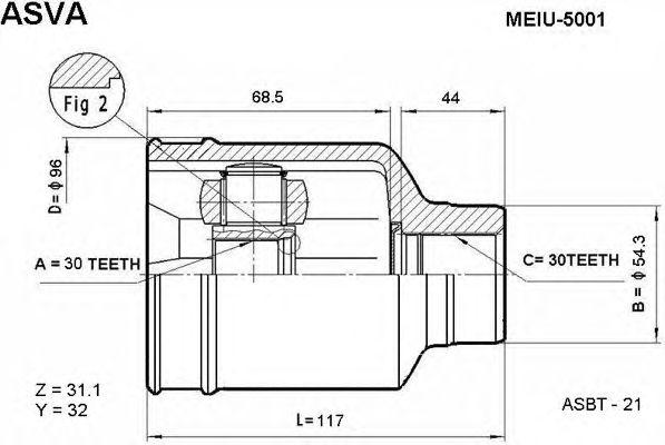 

ШРУС ВНУТРЕННИЙ 30X54X30, MEIU5001
