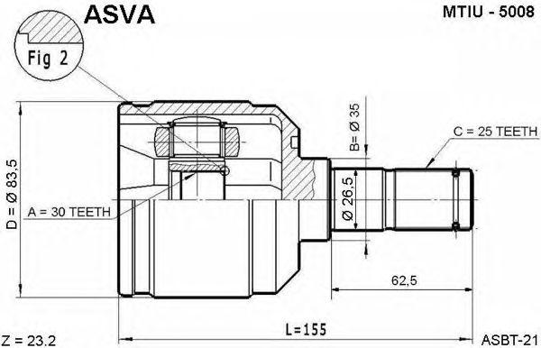

ШРУС ВНУТР 30X35X25, MTIU5008