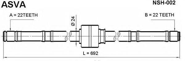 

ПОЛУОСЬ R 22X692X22, NSH002