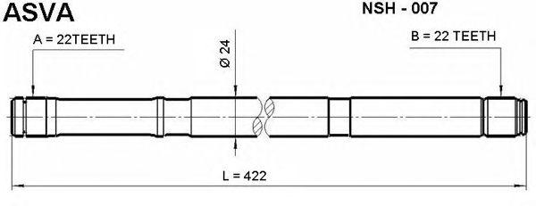 

ПОЛУОСЬ L 22X422X22, NSH007