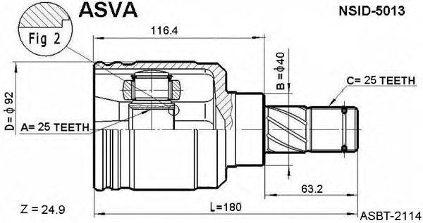 

ШРУС ВНУТР L 25X40X25, NSID5013