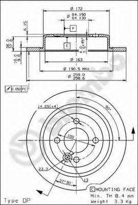 Диск тормозной зад, mini mini (r50, r53) 06/01-09/06 / mini mini (r56) 11/05-01/14 / mini mini conve