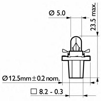 

ЛАМПА ПАНЕЛИ ПРИБОРОВ С ПАТРОНОМ Bax 8,5d/2 black 12V 1.2W ( 1 ШТ.), 12598CP