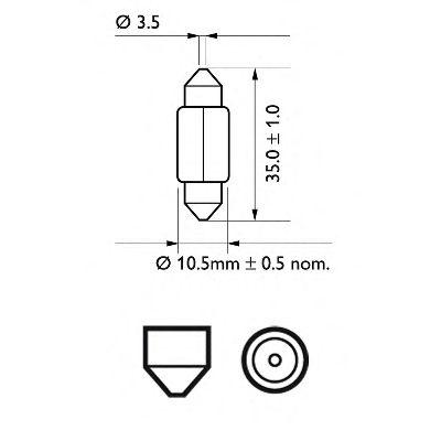 

ЛАМПА СИГНАЛЬНАЯ C5W 12V ( 1 ШТ.), 12844CP