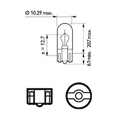 

ЛАМПА W3W 12V-3W (W2,1X9,5D), 12256CP