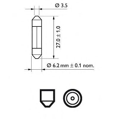 

ЛАМПА FEST T6 12V-3W (SV6-6,2/27), 12818CP