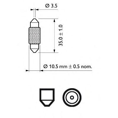 

ЛАМПА 12V СИГНАЛЬНЫЕ ЛАМПЫ PHILIPS FESTOON T10,5X38, 12854CP
