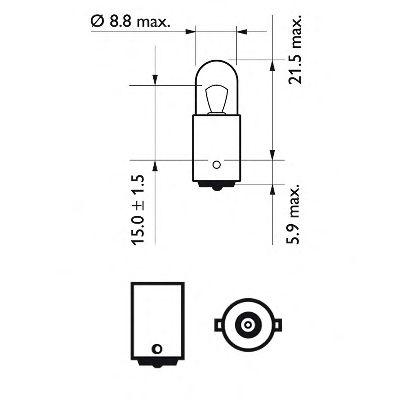 

ЛАМПА СИГНАЛЬНАЯ T4W 12V 4W ( 1 ШТ.), 12929CP