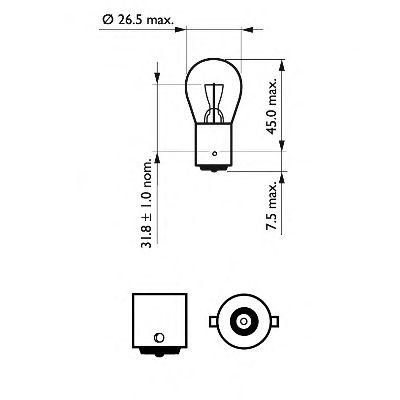 

ЛАМПА P21W 12V-21W (BA15S) (БЛИСТЕР 2ШТ.), 12498B2