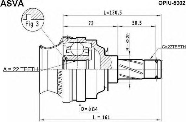 

ШРУС ВНУТР 22Х35Х22, OPIU5002