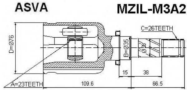 

ШРУС ВНУТР L 23X35X26, MZILM3A2