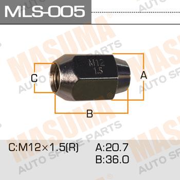 

ГАЙКИ КОЛЕСНЫЕ М12х1,5 (R) 36,0х20,7х32,0, MLS005