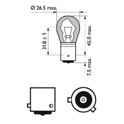 Лампа периферийная PY21W 12V 21W Блистер 2 шт...
