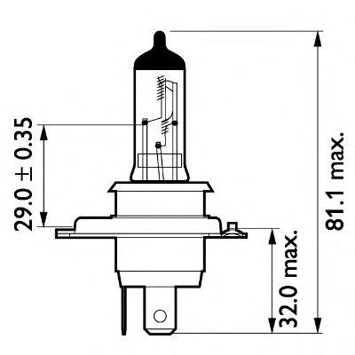 Лампа галогенная Philips Masterduty, H4 3150K...