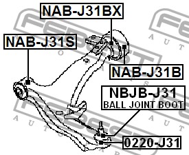 

ОПОРА ШАРОВАЯ ПЕР НИЖ (NISSAN MURANO Z50 2002-2007), 0220J31