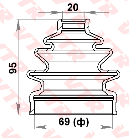 

ЧЕХОЛ ШРУС ПЕРЕДНЕГО ПРИВОДА ВНУТРЕННИЙ, DW2401R
