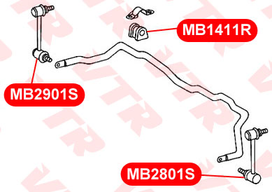 

ТЯГА СТАБИЛИЗАТОРА ПЕРЕДНЕЙ ПОДВЕСКИ ПРАВАЯ, MB2901S