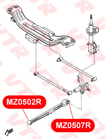 

САЙЛЕНТБЛОК ПРОДОЛЬНОЙ ТЯГИ ЗАДНЕЙ ПОДВЕСКИ ПЕРЕДНИЙ, MZ0502R