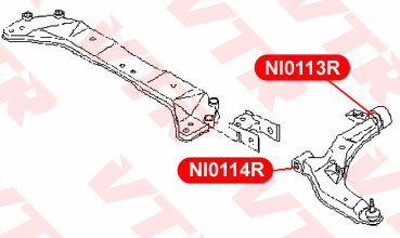 

САЙЛЕРНТБЛОК РЫЧАГА ПЕРЕДНЕЙ ПОДВЕСКИ ЗАДНИЙ, NI0113R