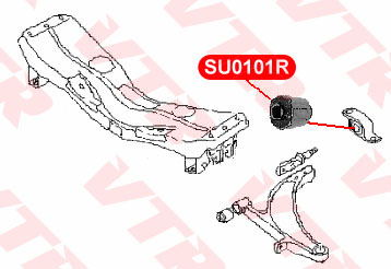 

САЙЛЕНТБЛОК РЫЧАГА ПЕРЕДНЕЙ ПОДВЕСКИ ЗАДНИЙ, SU0101R