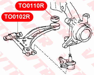 

САЙЛЕНТБЛОК НИЖНЕГО РЫЧАГА ПЕРЕДНЕЙ ПОДВЕСКИ ПЕРЕДНИЙ, TO0102R