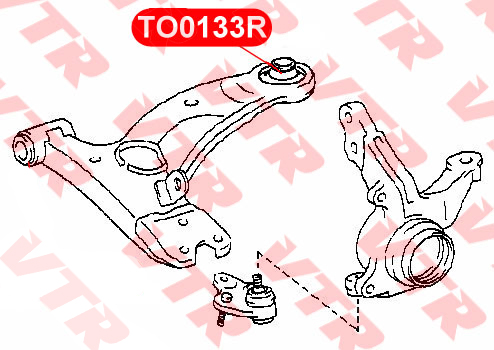 

САЙЛЕНТБЛОК НИЖНЕГО РЫЧАГА ПЕРЕДНЕЙ ПОДВЕСКИ ЗАДНИЙ, TO0133R