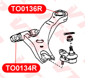 

САЙЛЕНБЛОК ПЕРЕДНЕГО РЫЧАГА ПЕРЕДНЕЙ ПОДВЕСКИ ПЕРЕДНИЙ, TO0134R