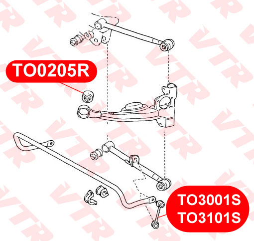 

САЙЛЕНТБЛОК РЫЧАГА ЗАДНЕЙ ПОДВЕСКИ, TO0205R