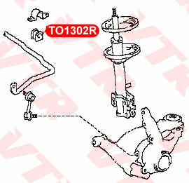 

ВТУЛКА СТАБИЛИЗАТОРА ПЕРЕДНЕЙ ПОДВЕСКИ ВНУТРЕННЯЯ, TO1302R