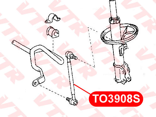 

ТЯГА СТАБИЛИЗАТОРА ПЕРЕДНЕЙ ПОДВЕСКИ, TO3908S