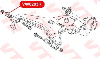 

САЙЛЕНТБЛОК РЫЧАГА ЗАДНЕЙ ПОДВЕСКИ, VW0203R